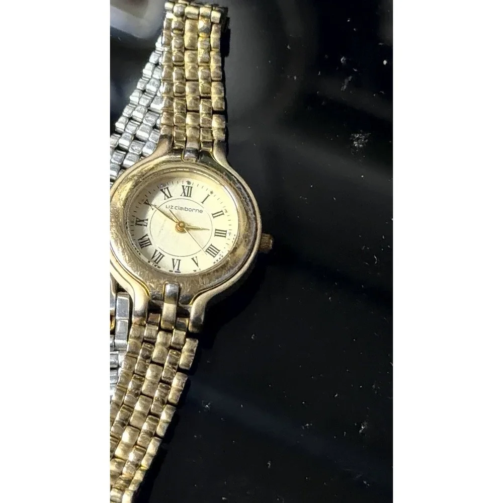 Liz Claiborne Women's Quartz Watch Gold Tone Two-Tone‎ For Parts/Repair